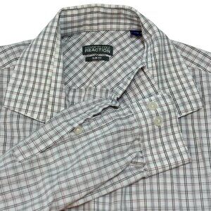 Kenneth Cole Reaction Shirt Men's Size 17 36/37 White Slim Fit 100% Cotton